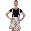 Flowers pattern Velvet Suspender Skater Skirt View1