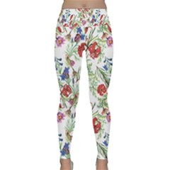 Flowers Pattern Lightweight Velour Classic Yoga Leggings by goljakoff