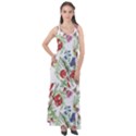 Flowers pattern Sleeveless Velour Maxi Dress View1