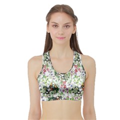 Green Flora Sports Bra With Border by goljakoff