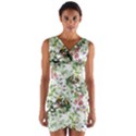 Green flora Wrap Front Bodycon Dress View1