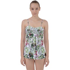 Green Flora Babydoll Tankini Set by goljakoff