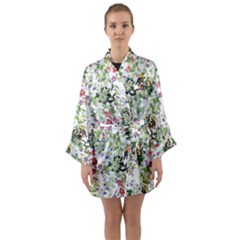 Green Flora Long Sleeve Satin Kimono by goljakoff