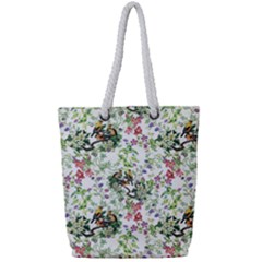 Green Flora Full Print Rope Handle Tote (small) by goljakoff