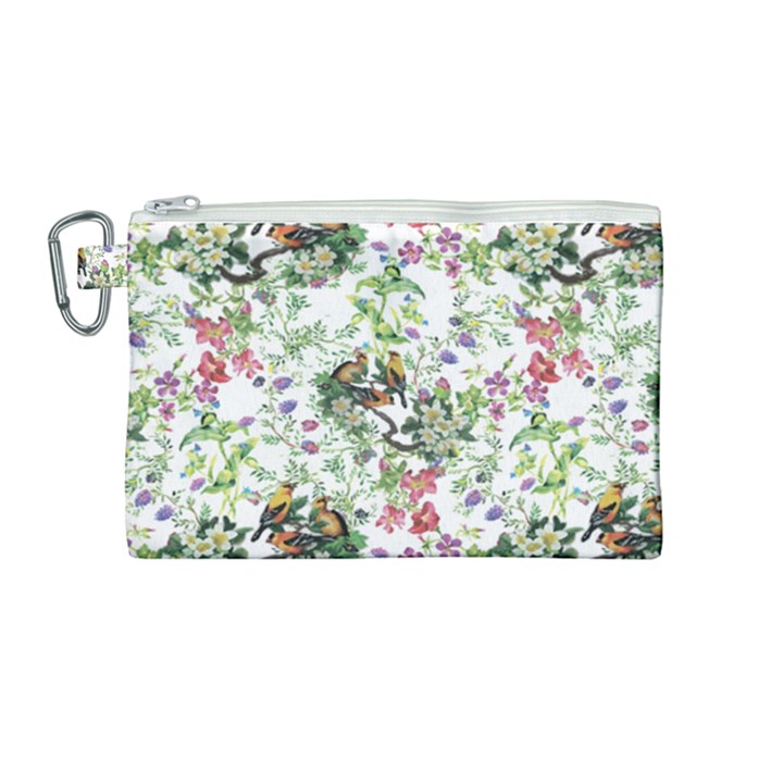 Green flora Canvas Cosmetic Bag (Medium)