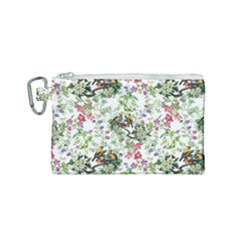 Green Flora Canvas Cosmetic Bag (small) by goljakoff