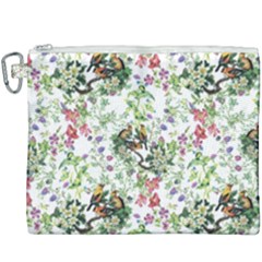 Green Flora Canvas Cosmetic Bag (xxxl) by goljakoff