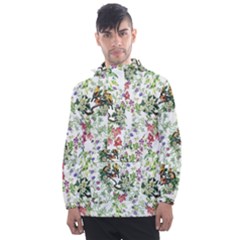 Green Flora Men s Front Pocket Pullover Windbreaker by goljakoff