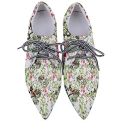 Green Flora Pointed Oxford Shoes by goljakoff