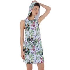 Green Flora Racer Back Hoodie Dress by goljakoff