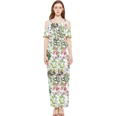 Green Flora Draped Sleeveless Chiffon Jumpsuit by goljakoff