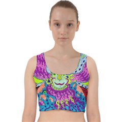 Supersoniccelestialpower2020 Velvet Racer Back Crop Top by chellerayartisans