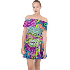 Supersoniccelestialpower2020 Off Shoulder Chiffon Dress by chellerayartisans