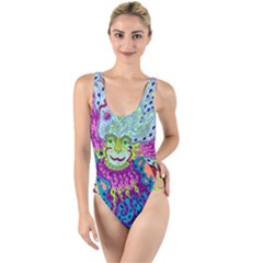 Supersoniccelestialpower2020 High Leg Strappy Swimsuit by chellerayartisans