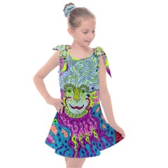 Supersoniccelestialpower2020 Kids  Tie Up Tunic Dress by chellerayartisans