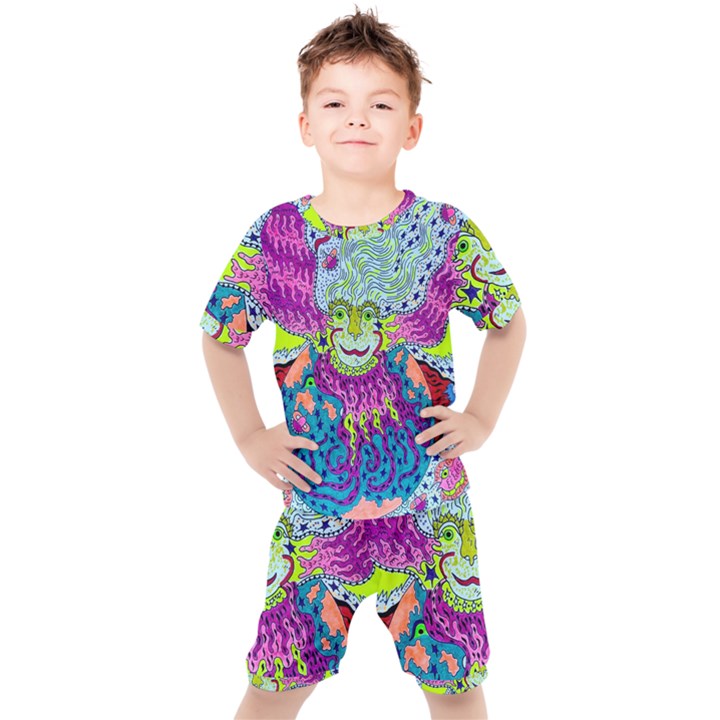 Supersoniccelestialpower2020 Kids  Tee and Shorts Set