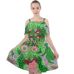 Supersonicfrog Cut Out Shoulders Chiffon Dress by chellerayartisans