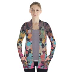 Mosaic Pieces                                                   Women s Open Front Pockets Cardigan by LalyLauraFLM