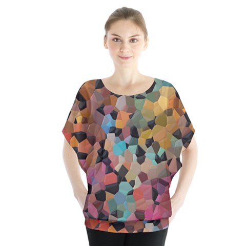 Mosaic Pieces                                                     Batwing Chiffon Blouse by LalyLauraFLM