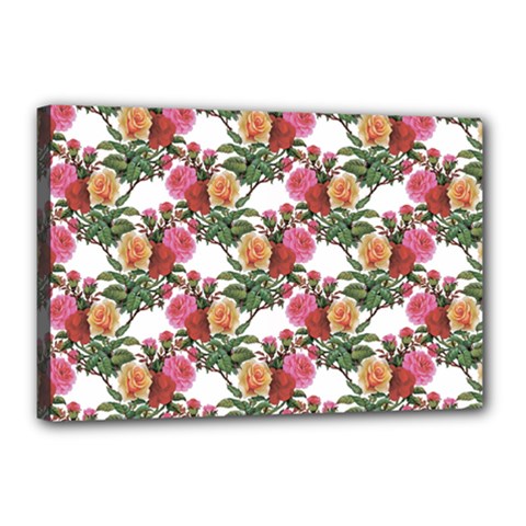 Flowers Pattern Canvas 18  X 12  (stretched) by goljakoff