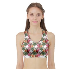 Flowers Pattern Sports Bra With Border by goljakoff