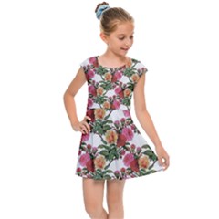 Flowers Pattern Kids  Cap Sleeve Dress by goljakoff