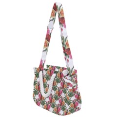 Flowers Pattern Rope Handles Shoulder Strap Bag by goljakoff