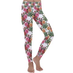 Flowers Pattern Kids  Lightweight Velour Classic Yoga Leggings by goljakoff