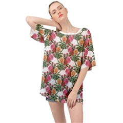 Flowers Pattern Oversized Chiffon Top