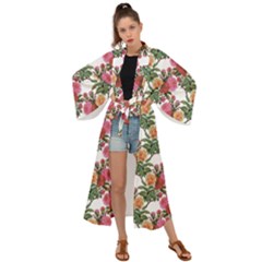 Flowers Pattern Maxi Kimono by goljakoff