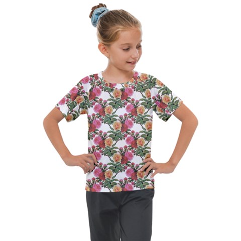 Flowers Pattern Kids  Mesh Piece Tee by goljakoff