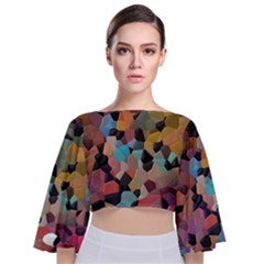 Mosaic Pieces                                                  Tie Back Butterfly Sleeve Chiffon Top by LalyLauraFLM