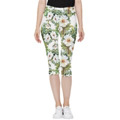 Summer Flowers Inside Out Lightweight Velour Capri Leggings  by goljakoff