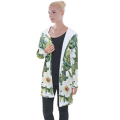 White Flowers Longline Hooded Cardigan by goljakoff