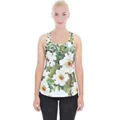 White Flowers Piece Up Tank Top by goljakoff