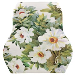 White Flowers Car Seat Back Cushion  by goljakoff