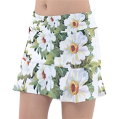 White Flowers Tennis Skorts by goljakoff