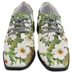 White Flowers Women Heeled Oxford Shoes by goljakoff