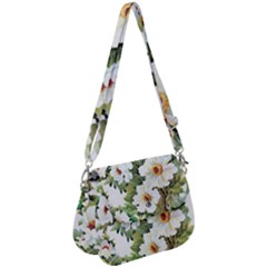 White Flowers Saddle Handbag by goljakoff