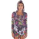 Purple flowers Long Sleeve Hooded T-shirt View1