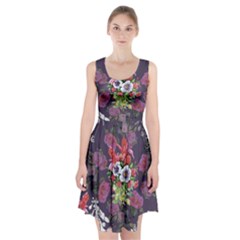 Purple Flowers Racerback Midi Dress by goljakoff