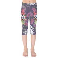 Purple Flowers Kids  Capri Leggings  by goljakoff