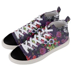 Purple Flowers Men s Mid-top Canvas Sneakers by goljakoff