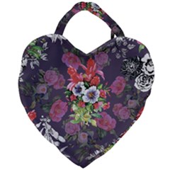 Purple Flowers Giant Heart Shaped Tote by goljakoff