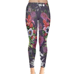 Purple Flowers Inside Out Leggings by goljakoff