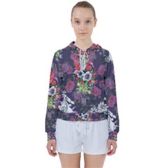 Purple Flowers Women s Tie Up Sweat by goljakoff