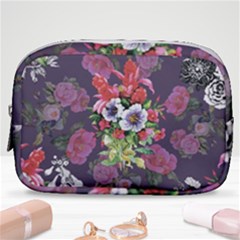 Purple Flowers Make Up Pouch (small) by goljakoff