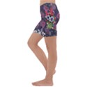 Purple flowers Kids  Lightweight Velour Capri Yoga Leggings View2