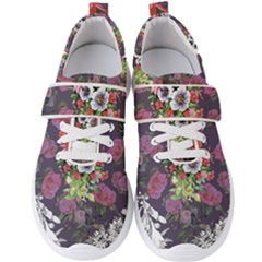 Purple Flowers Men s Velcro Strap Shoes by goljakoff