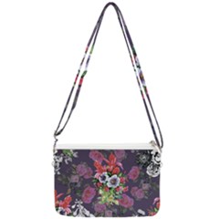 Purple Flowers Double Gusset Crossbody Bag by goljakoff